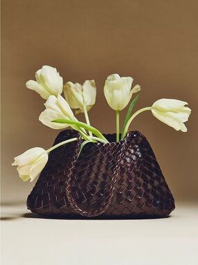 Chocolate Calla Woven Shoulder bag Anthropologie brand